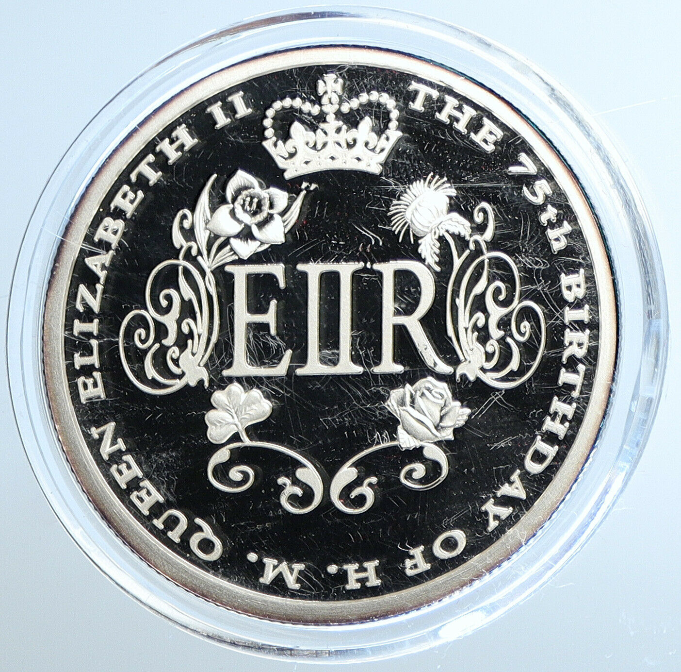2001 LIBERIA UK Queen Elizabeth II 75th Birthday Proof Silver $10 Coin i111461