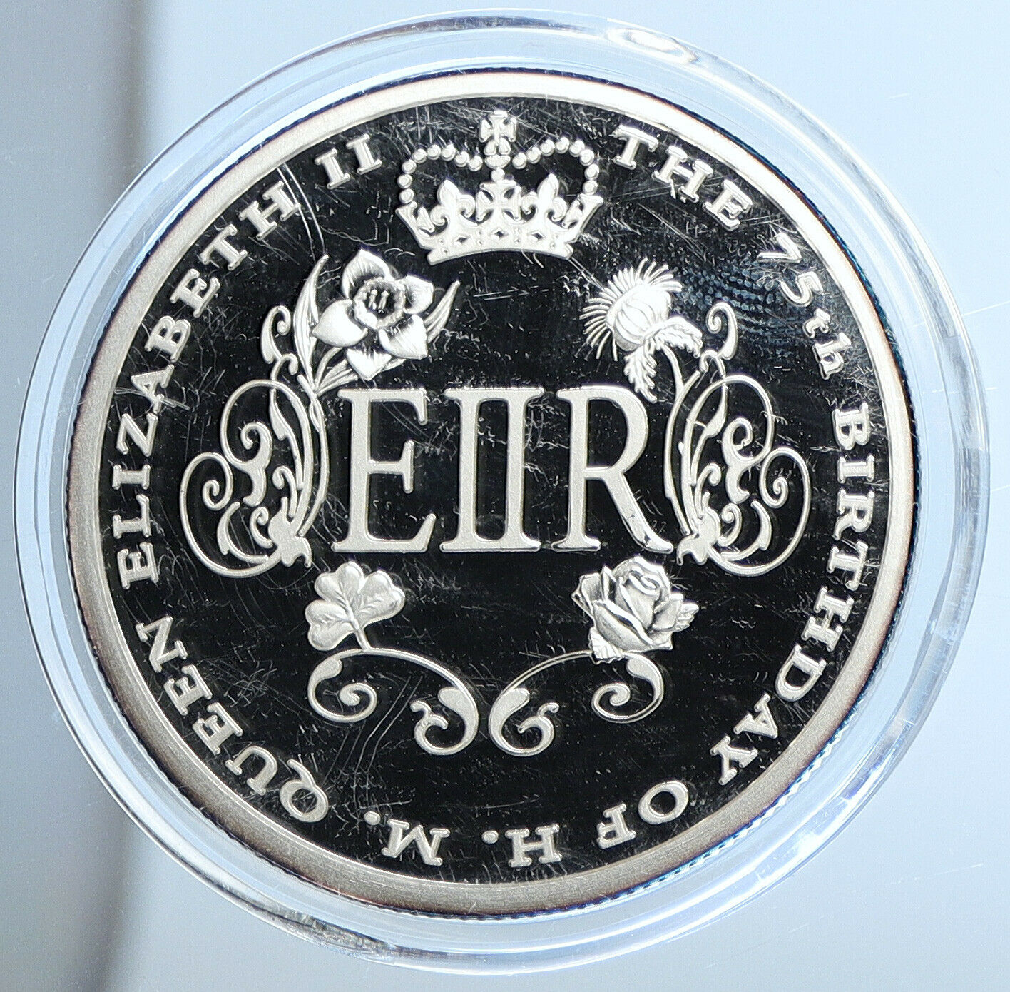 2001 LIBERIA UK Queen Elizabeth II 75th Birthday Proof Silver $10 Coin i111362
