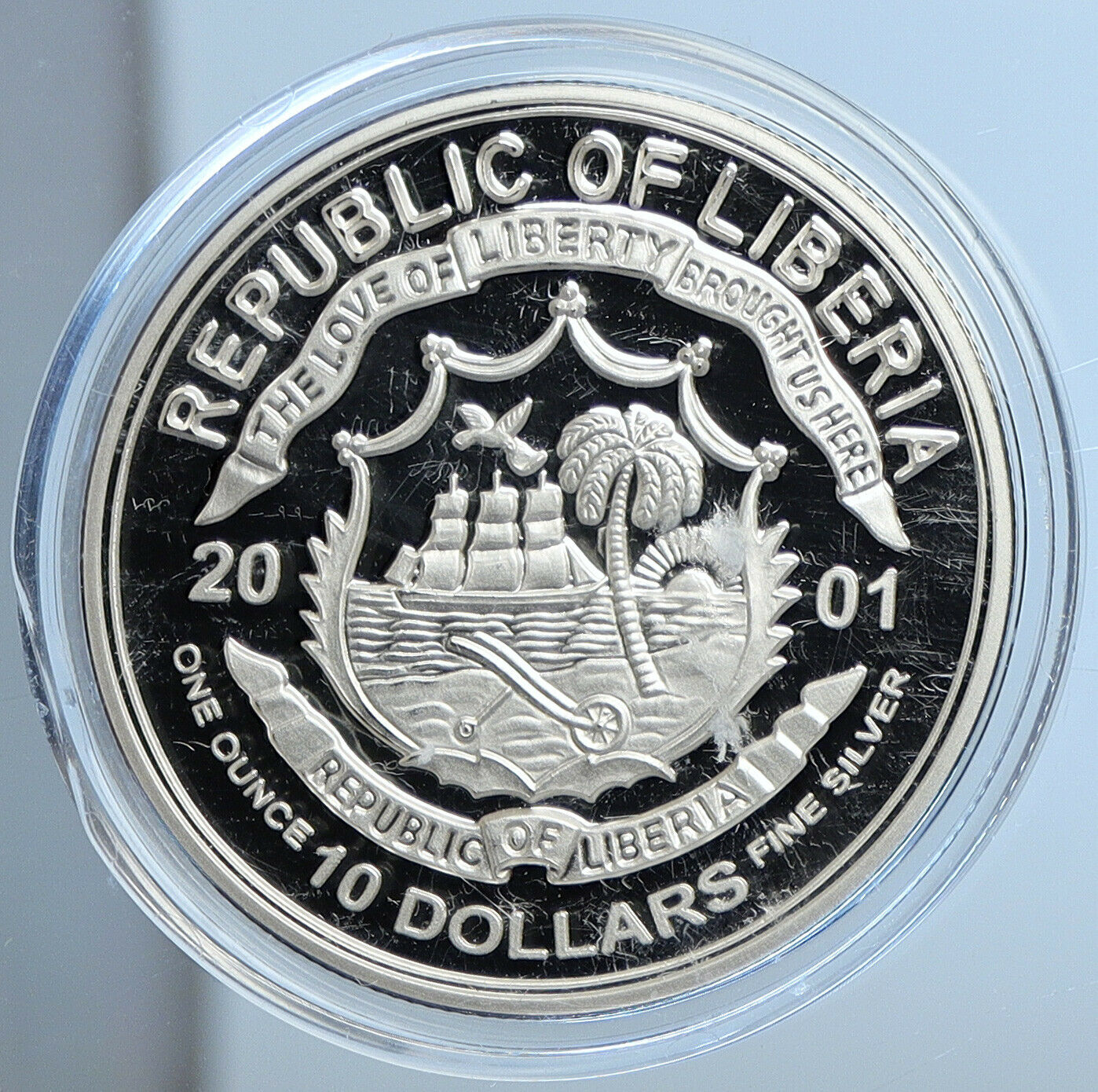 2001 LIBERIA UK Queen Elizabeth II 75th Birthday Proof Silver $10 Coin i111362