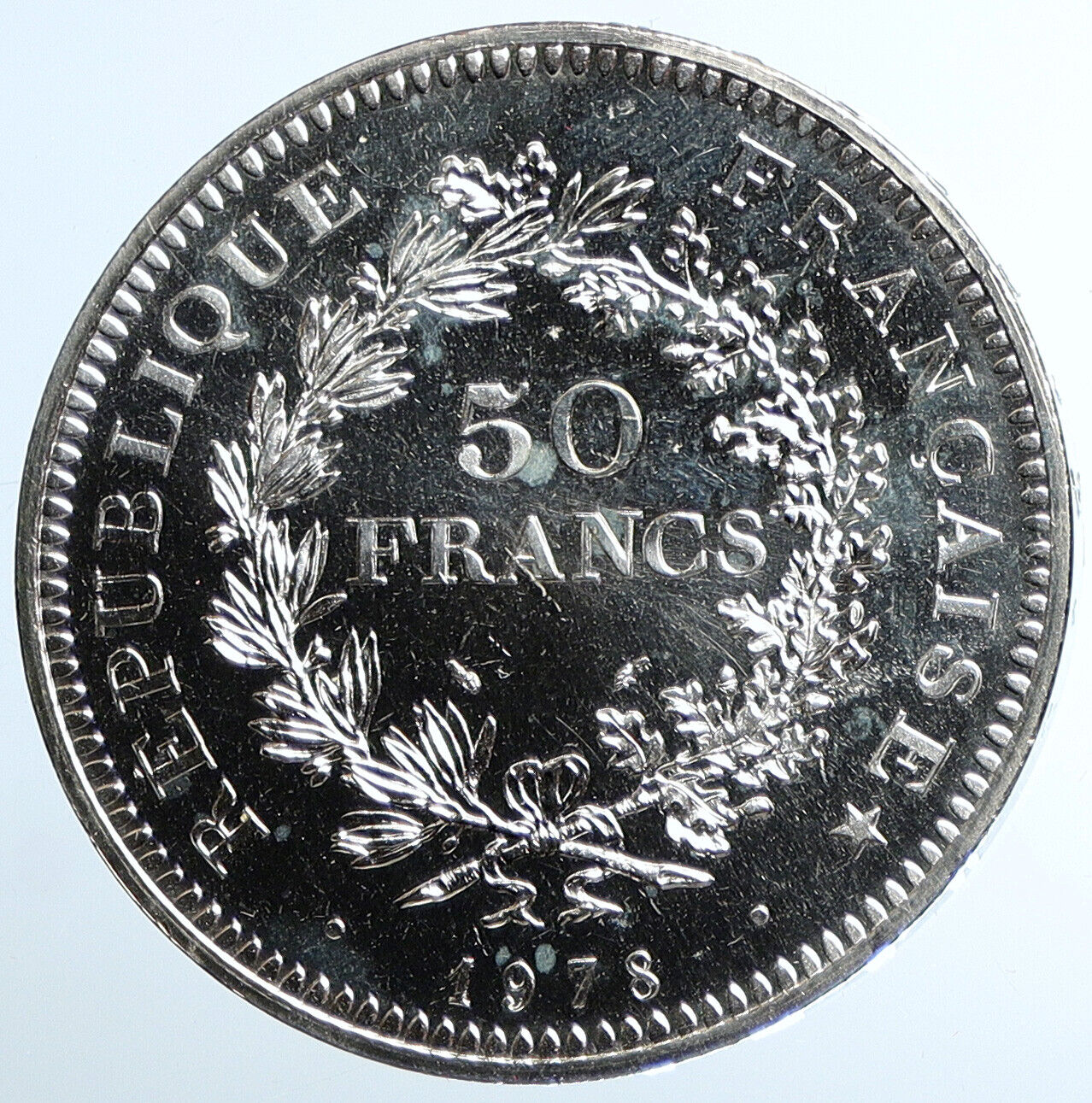 1978 FRANCE Large HERCULES Motto Proof Silver 50 FRANCS French Coin i111469