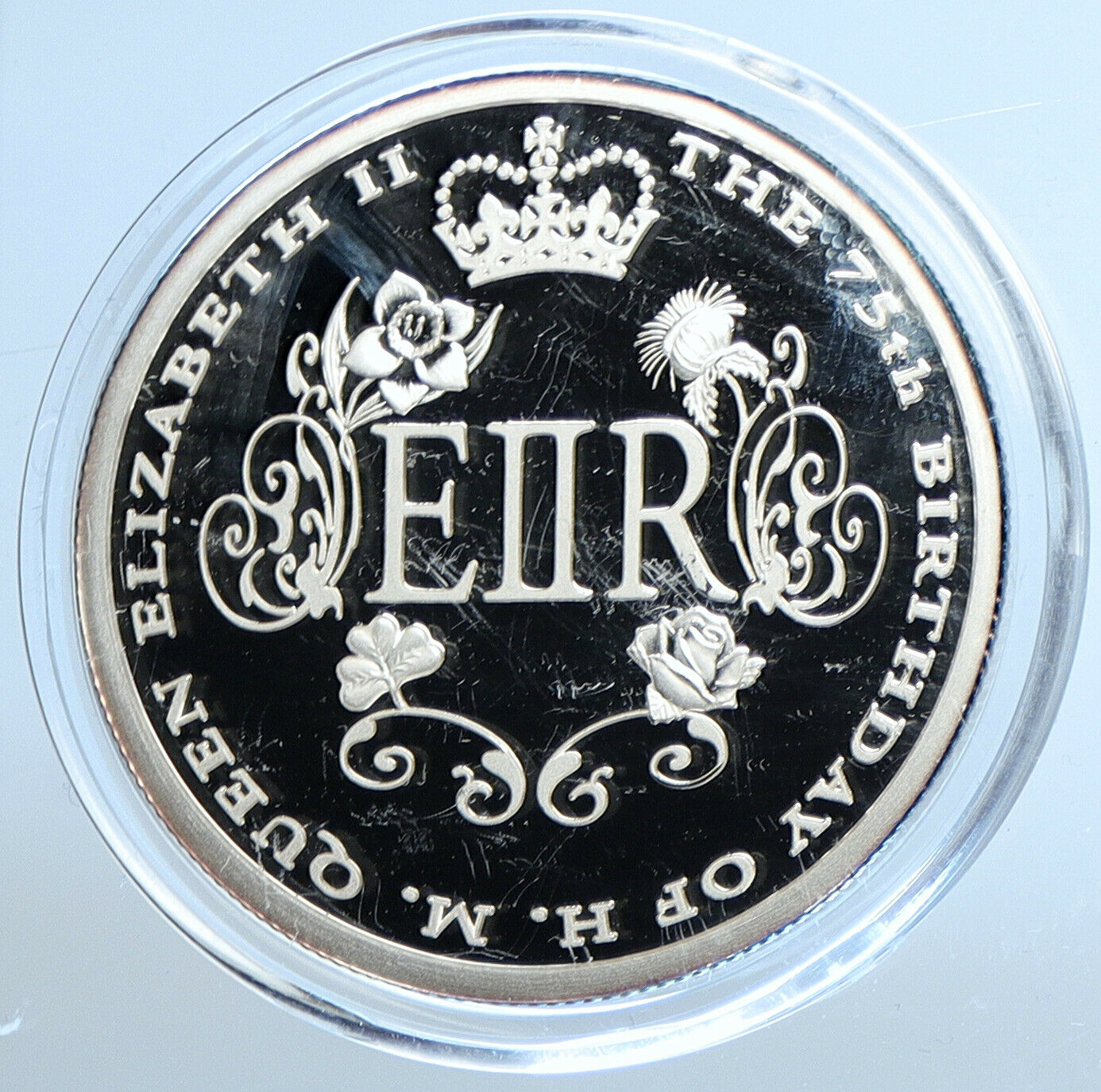 2001 LIBERIA UK Queen Elizabeth II 75th Birthday Proof Silver $10 Coin i111353