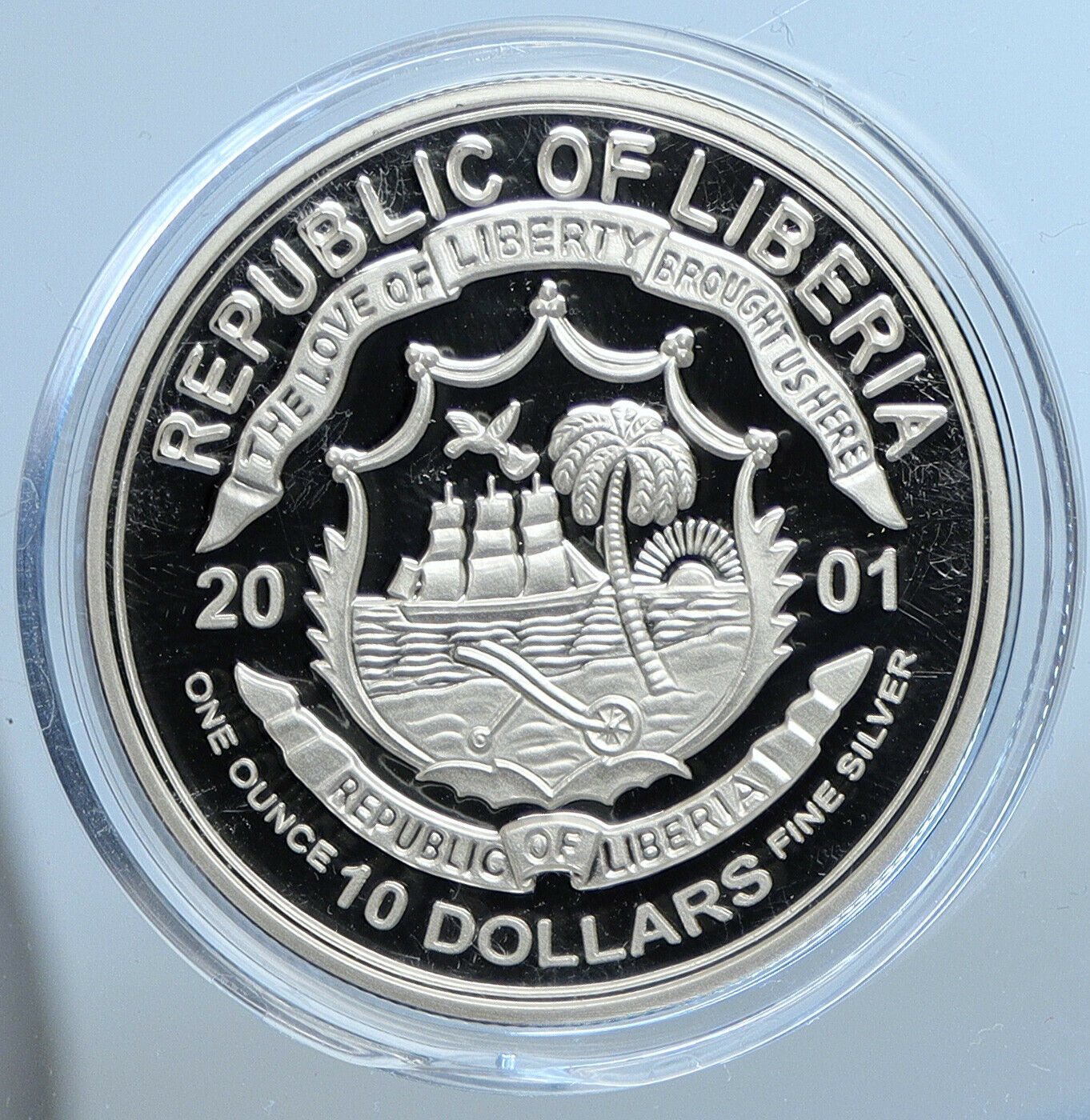 2001 LIBERIA UK Queen Elizabeth II 75th Birthday Proof Silver $10 Coin i111353