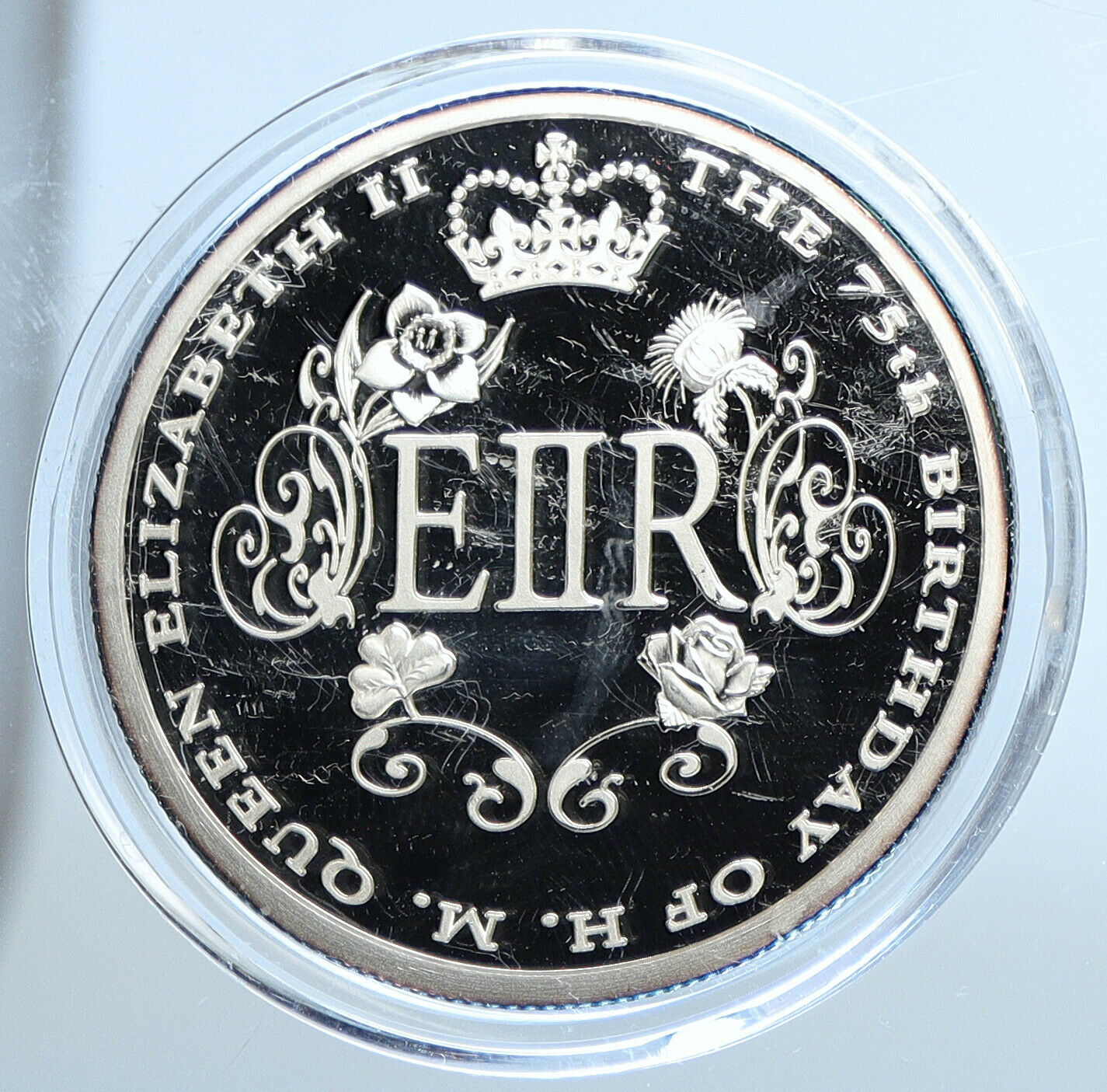 2001 LIBERIA UK Queen Elizabeth II 75th Birthday Proof Silver $10 Coin i111340