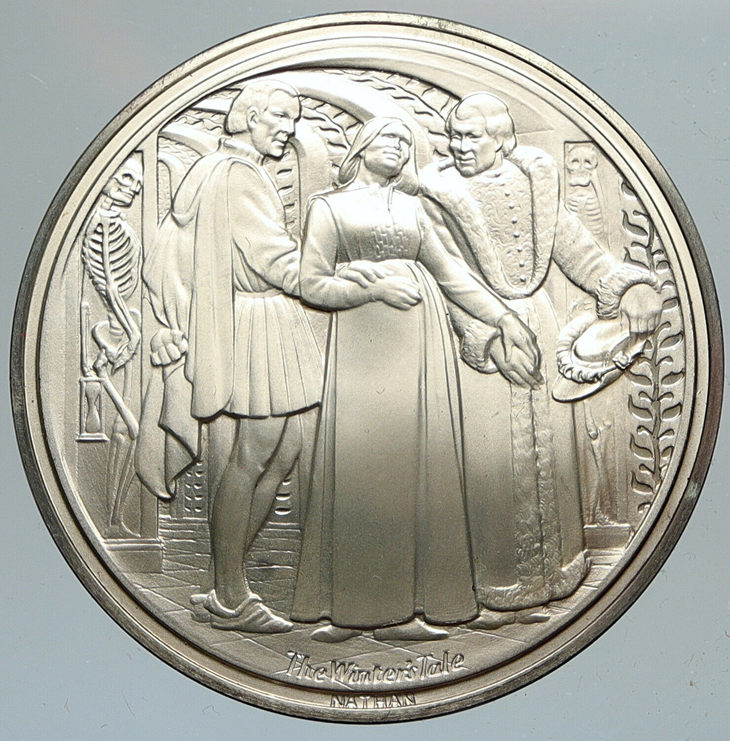 1973 UK Royal SHAKESPEARE Company THE WINTER'S TALE Proof Silver Medal i111574