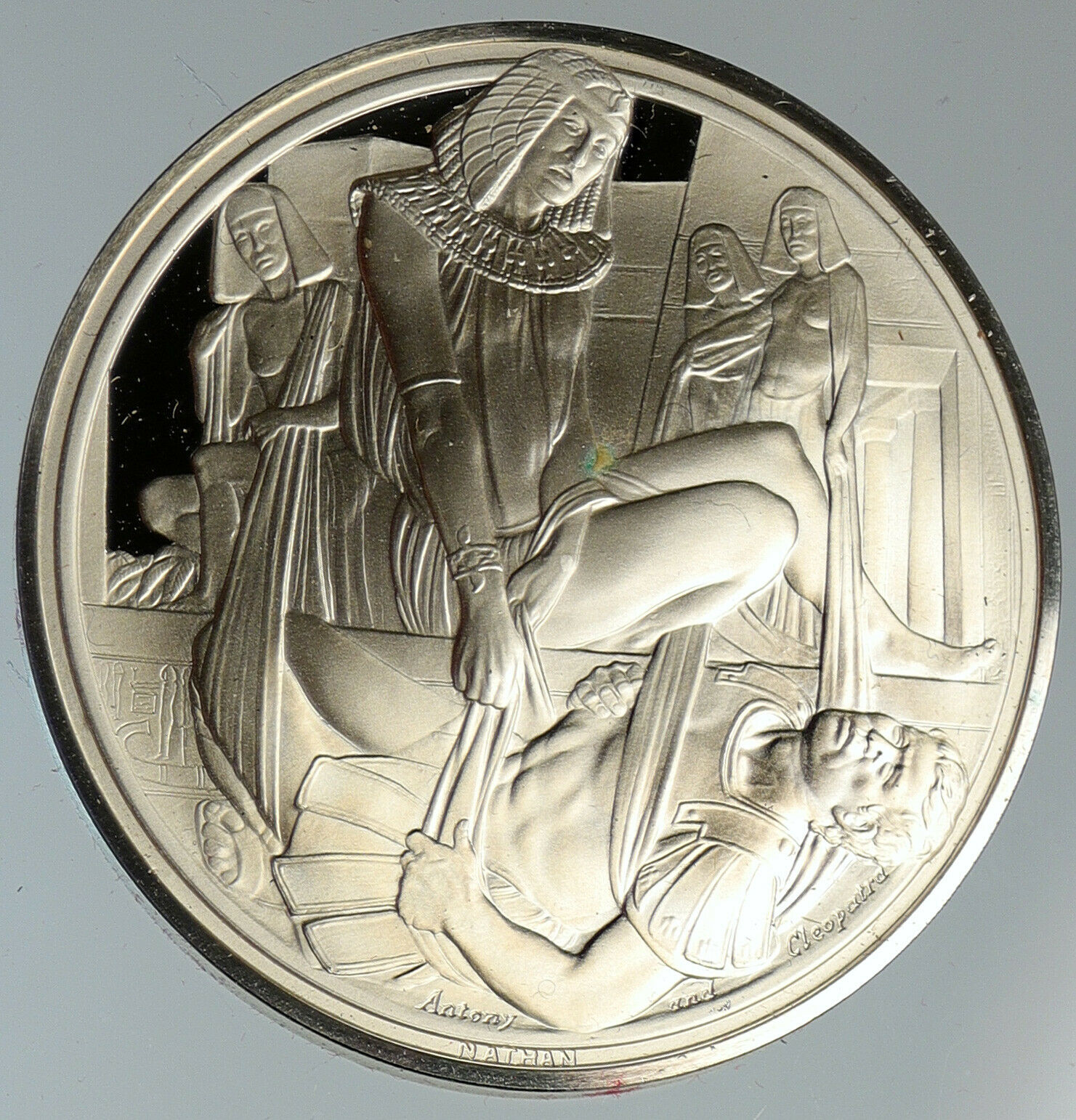 1973 UK Royal SHAKESPEARE Company ANTONY & CLEOPATRA Proof Silver Medal i111598
