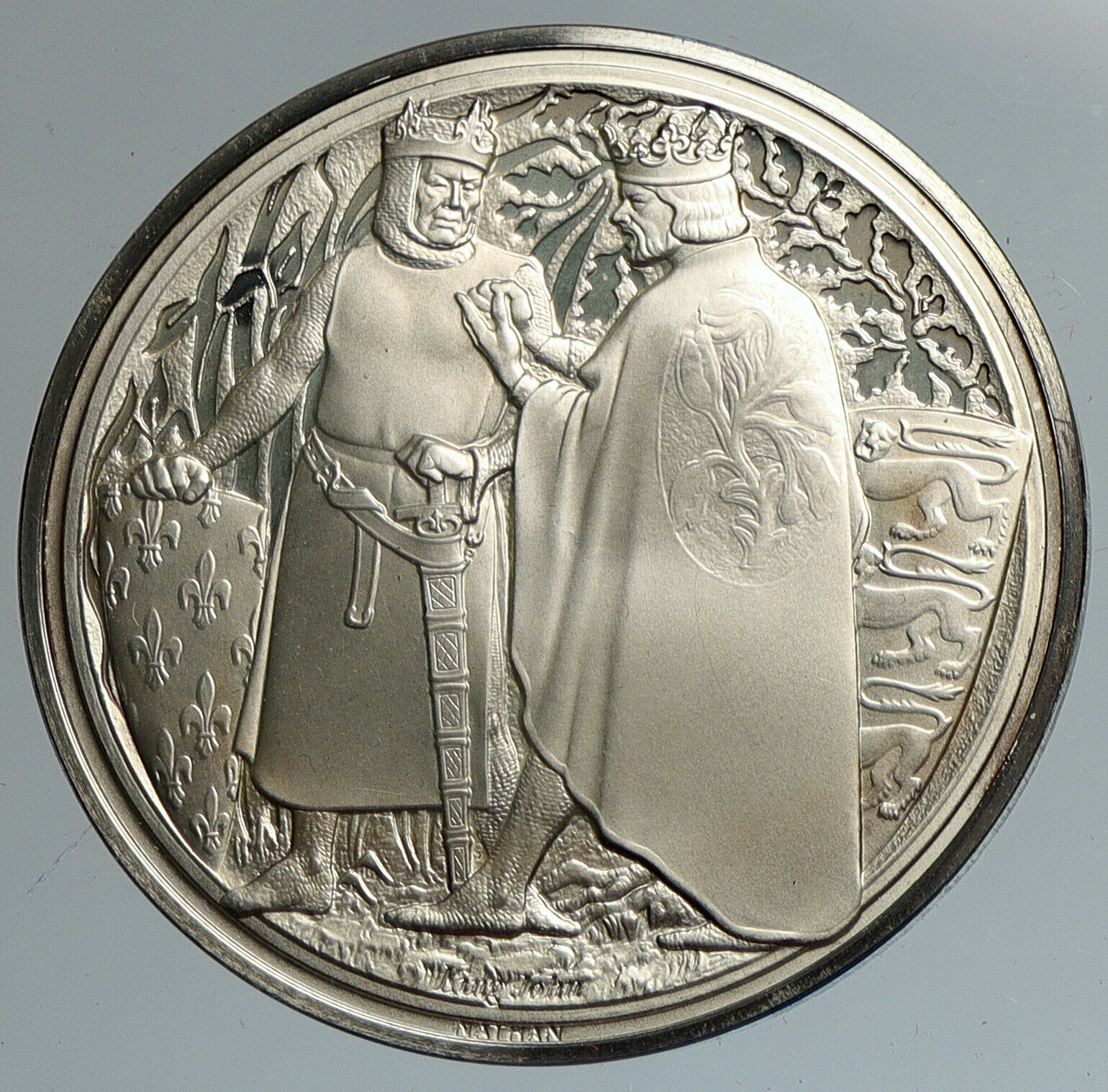 1973 UK Royal SHAKESPEARE Co THE LIFE & DEATH KING JOHN PRF Silver Medal i111599