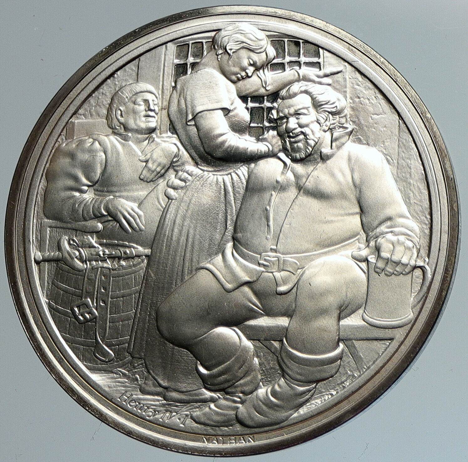 1973 UK Royal SHAKESPEARE Co. KING HENRY IV PART I Proof Silver Medal i111601