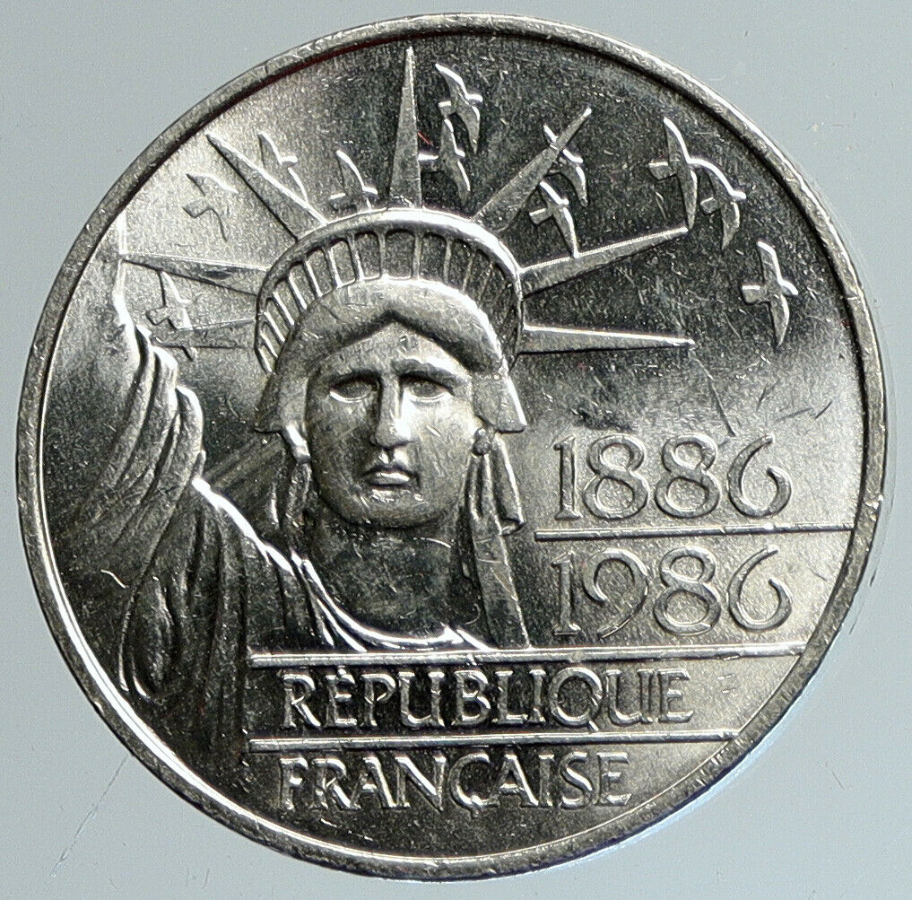 1986 FRANCE Gift Statue of Liberty to US Old Silver French 100 Fr Coin i111611