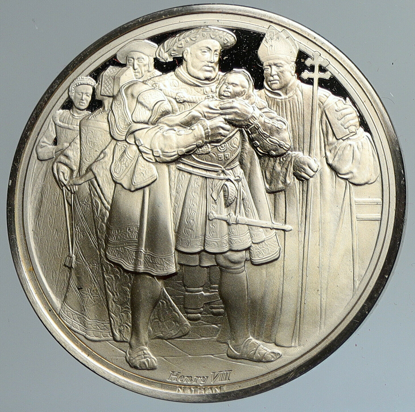 1973 UK Royal SHAKESPEARE Company KING HENRY VIII Proof Silver Medal i111608