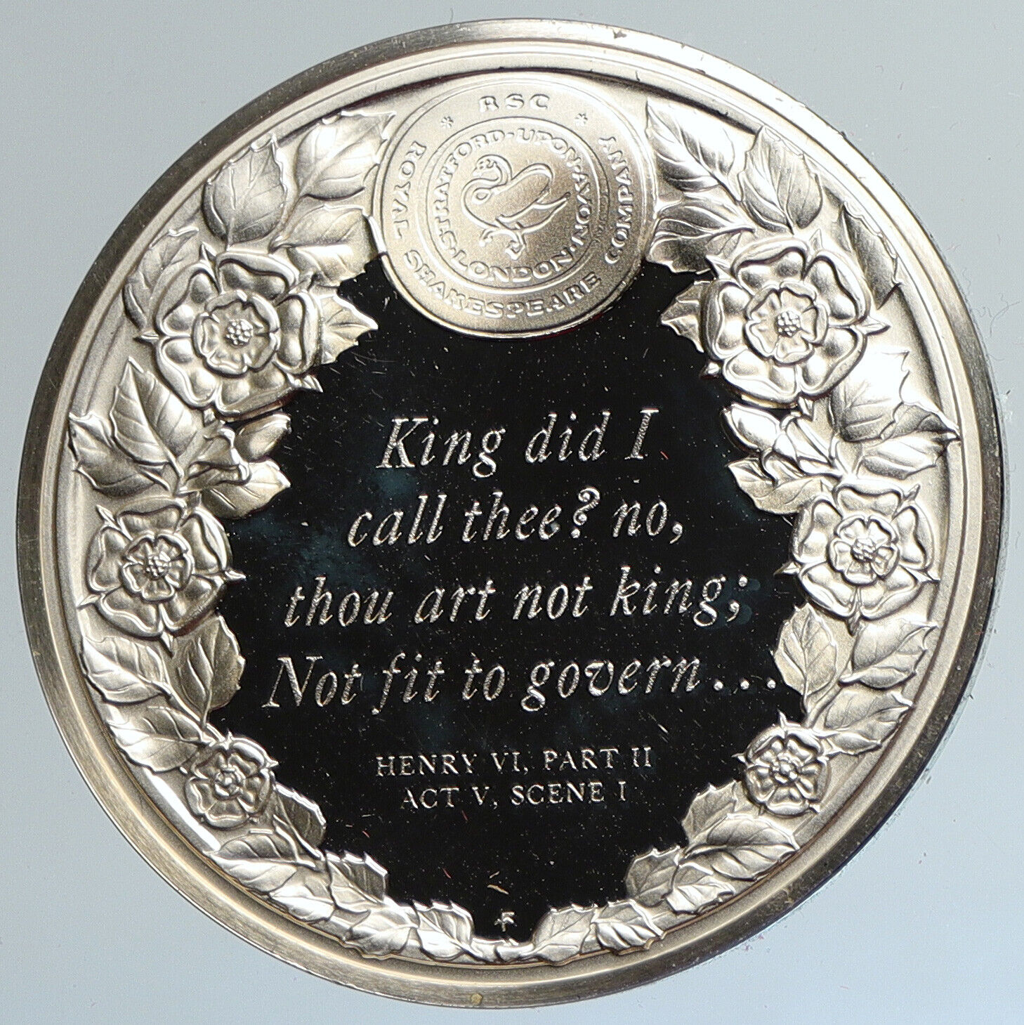 1973 UK Royal SHAKESPEARE Co. KING HENRY VI PART II Proof Silver Medal i111605