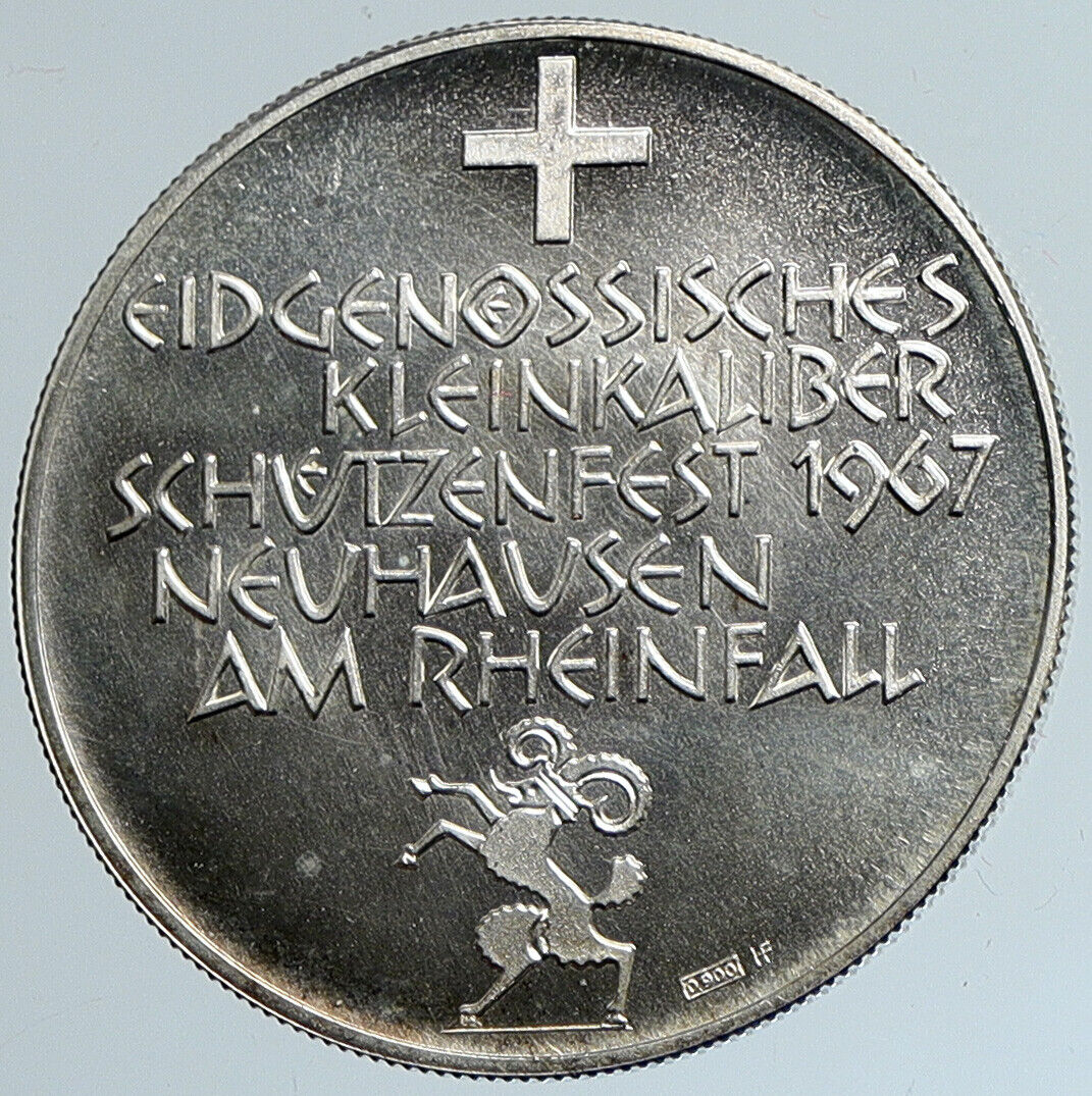 1967 SWITZERLAND Neuhausen VINTAGE Shooting Festival Swiss Silver Medal i111642