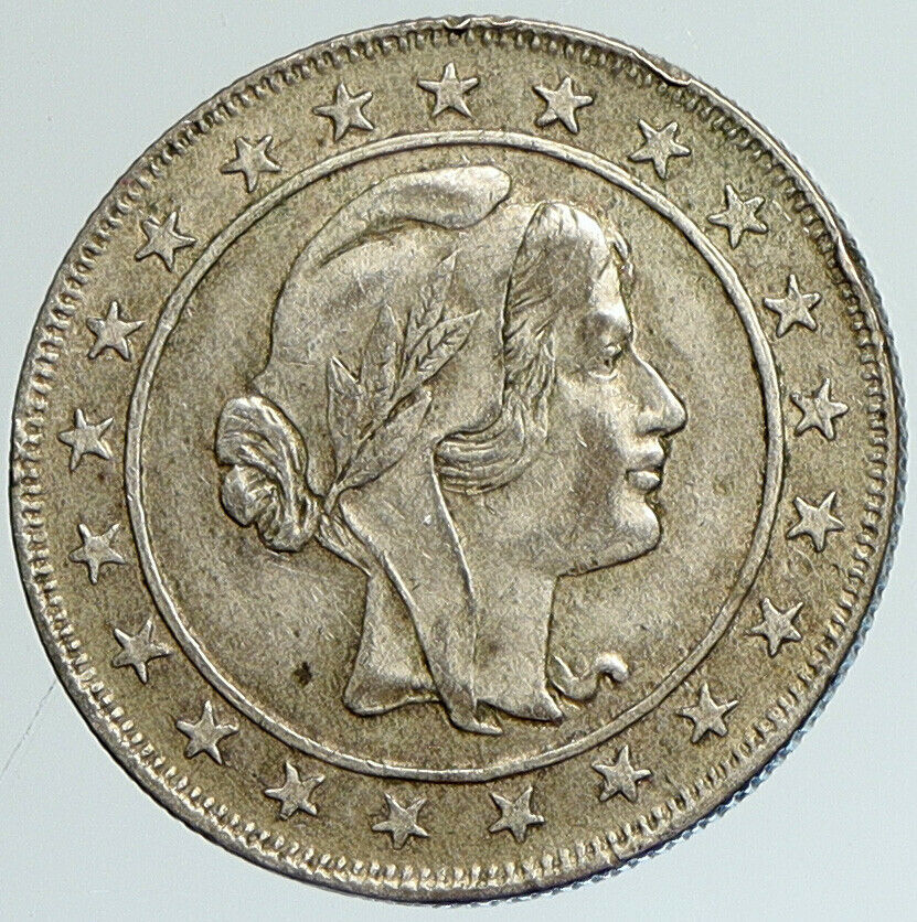 1924 BRAZIL Woman of Republic Antique Brazilian Silver 2000 Reis Coin i111637