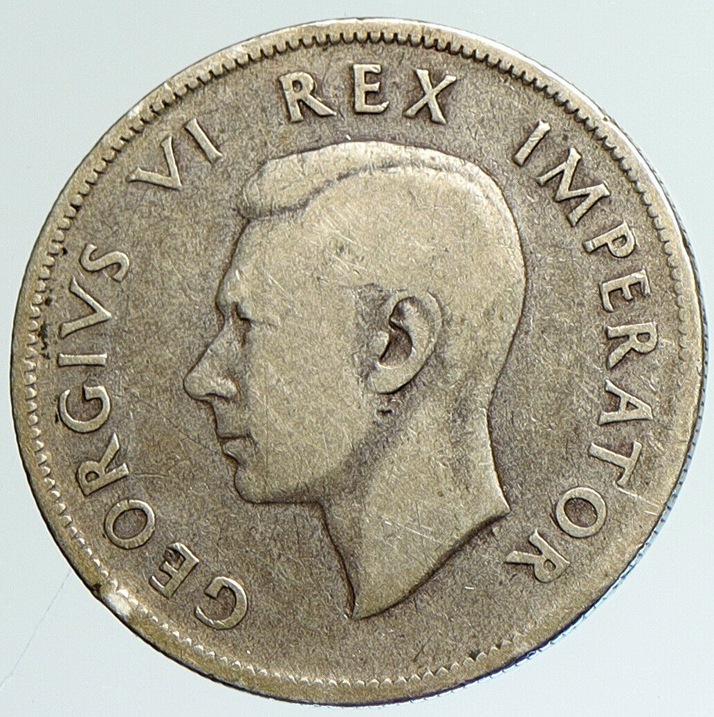1942 SOUTH AFRICA Large GEORGE VI Shields Silver 2 1/2 Shillings Coin i111629