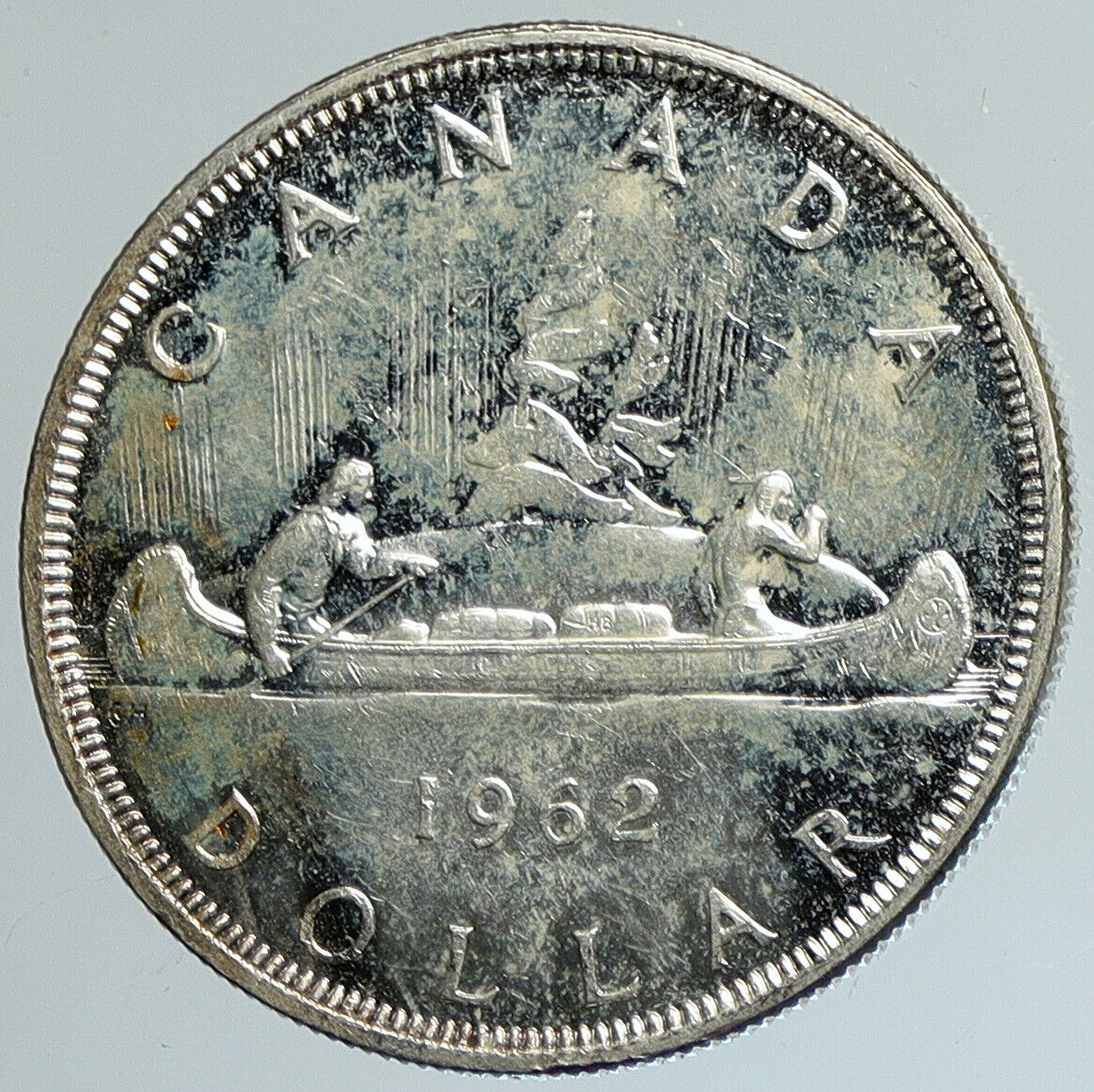 1962 CANADA w UK Queen Elizabeth II VINTAGE Voyagers Silver Dollar Coin i111668