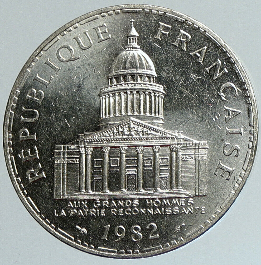 1982 FRANCE Pantheon & Tree Vintage OLD Silver 100 Francs French Coin i111675