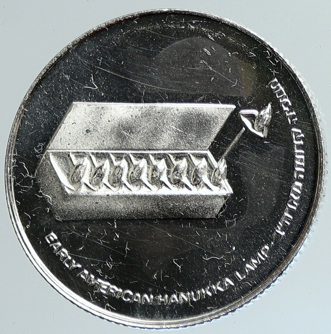 1976 ISRAEL American Menorah HANNUKAH LAMP Proof Silver 10 Lirot Coin i111683