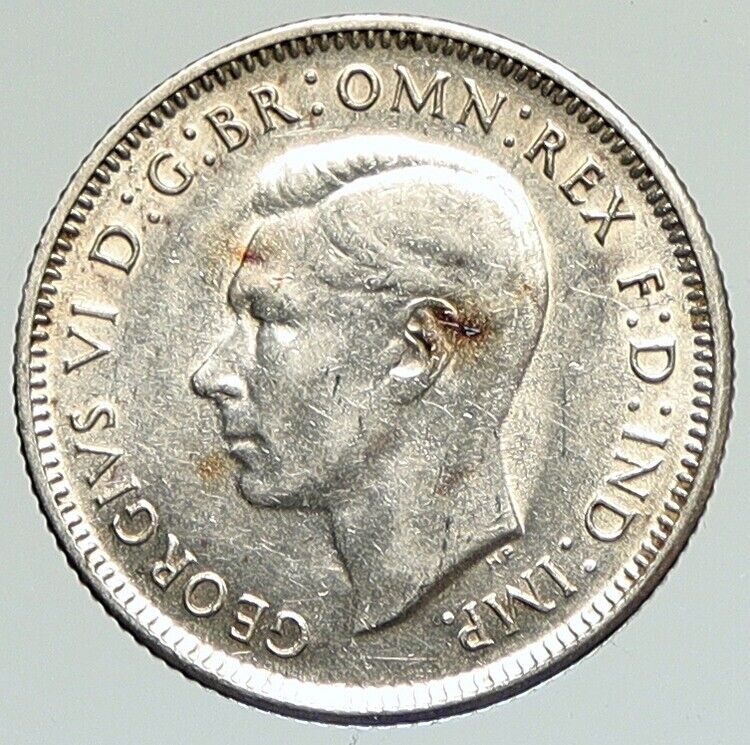 1943 S AUSTRALIA King George VI United Kingdom Silver Shilling Coin RAM i111861