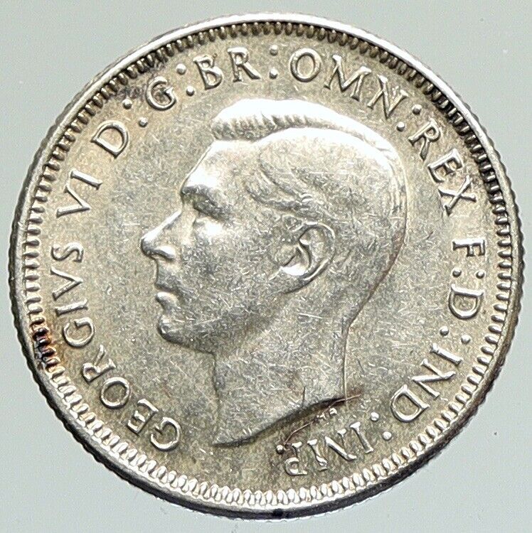 1943 S AUSTRALIA King George VI United Kingdom Silver Shilling Coin RAM i111857