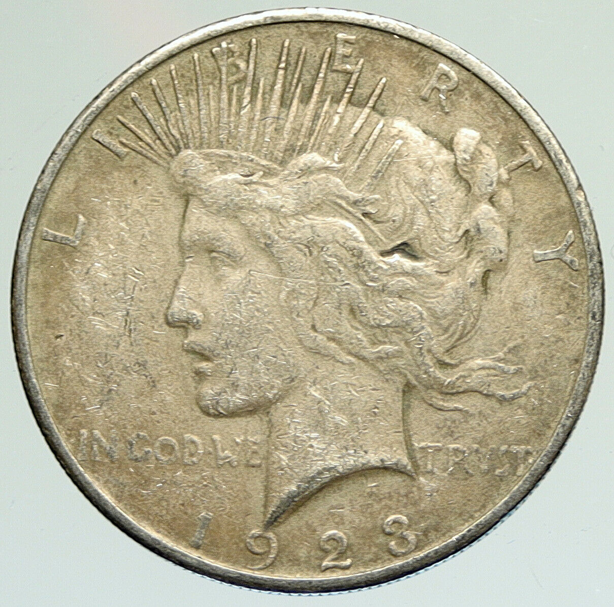 1923 S US Antique Silver PEACE DOLLAR United States Coin LIBERTY & EAGLE i111891