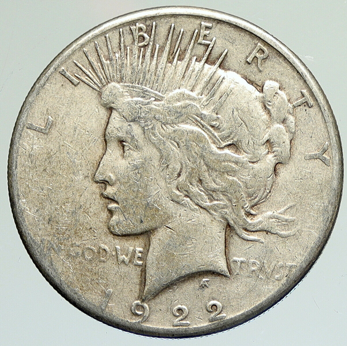 1922 S US Antique Silver PEACE DOLLAR United States Coin LIBERTY & EAGLE i111936