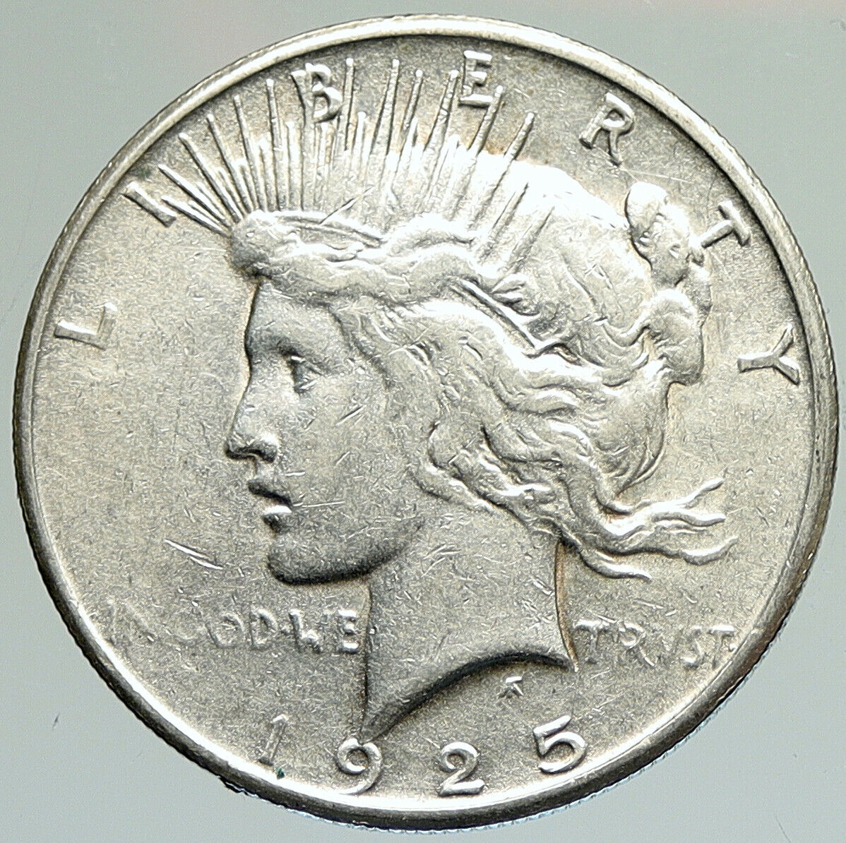 1925 S US Antique Silver PEACE DOLLAR United States Coin LIBERTY & EAGLE i111918