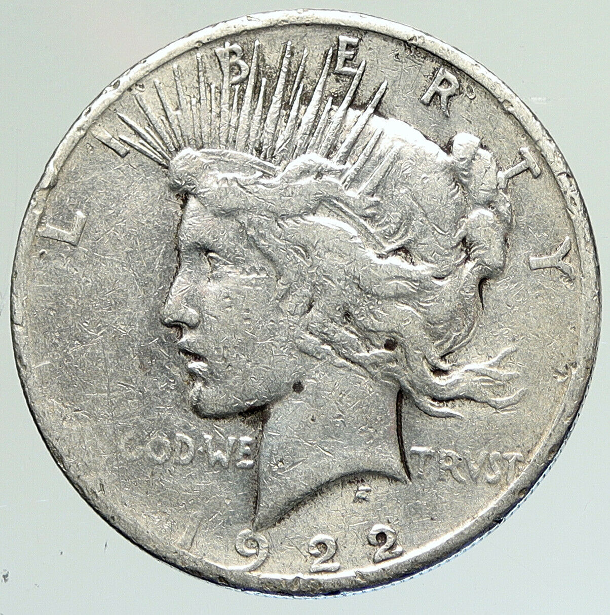 1922 S US Antique Silver PEACE DOLLAR United States Coin LIBERTY & EAGLE i111923