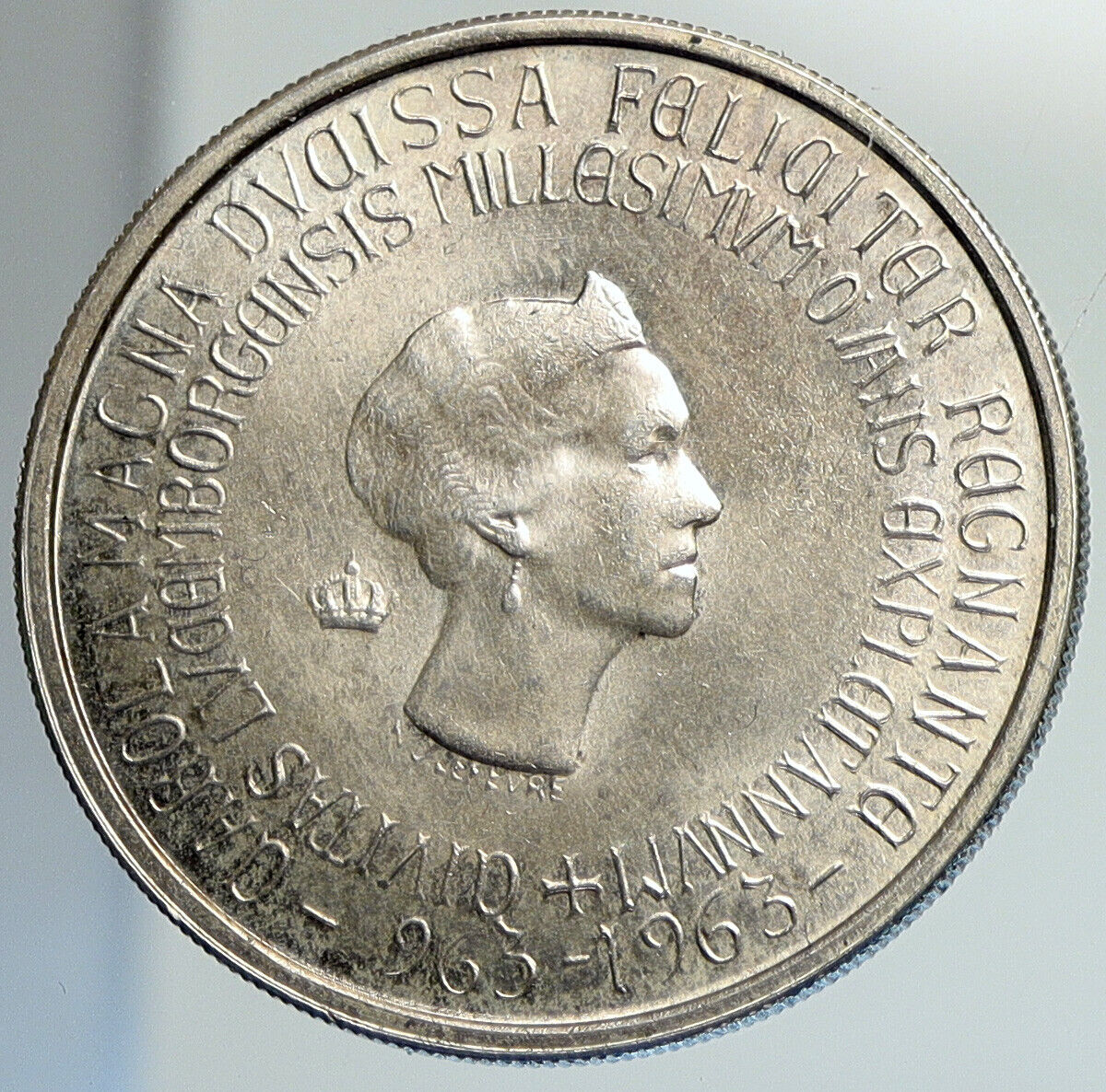 1963 BELGIUM Charlotte Millenium of Luxembourg OLD Silver 250 Franc Coin i112026