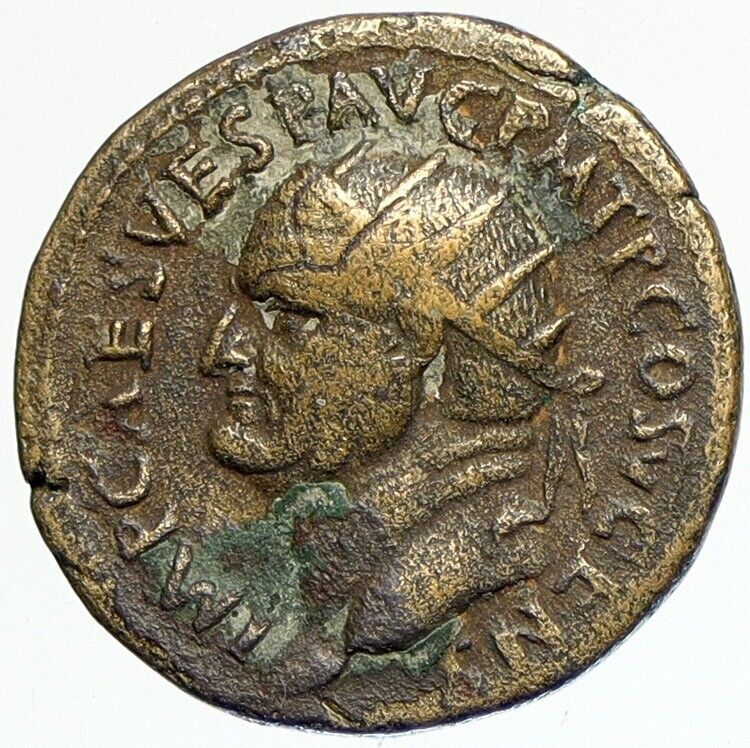 VESPASIAN 74AD Rome FELICITAS Luck Goddess Authentic Ancient Roman Coin i112091