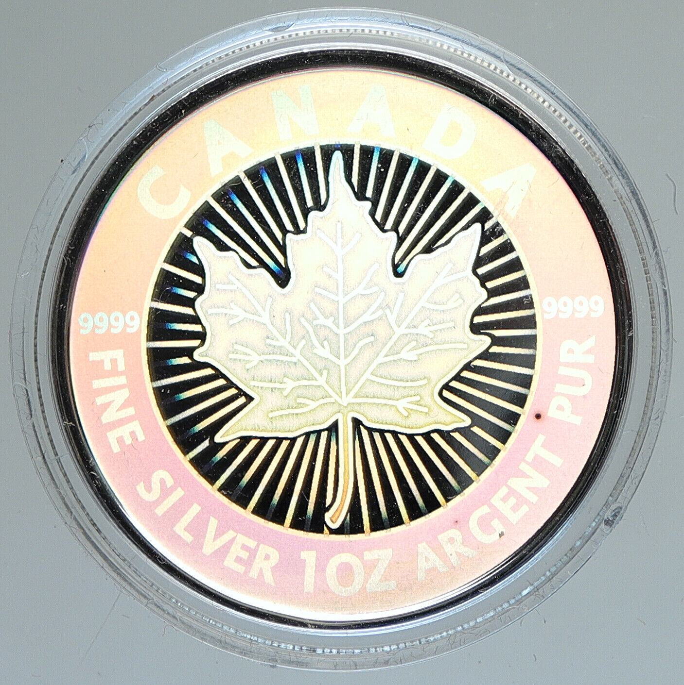 2003 CANADA UK Elizabeth II MAPLE w/ HOLOGRAM Silver $5 Coin Specimen i112311