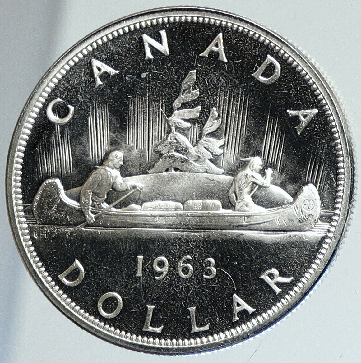 1963 CANADA UK Queen Elizabeth II Voyagers Proof-like Silver Dollar Coin i112307