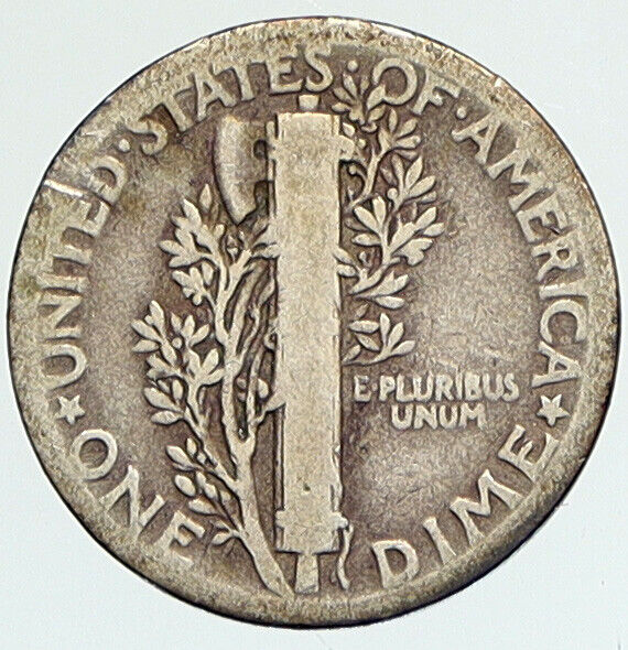 1930 P UNITED STATES Mercury Winged Liberty Head Dime Silver Coin Fasces i112334