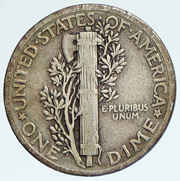 1936 P UNITED STATES Mercury Winged Liberty Head Dime Silver Coin Fasces i112352