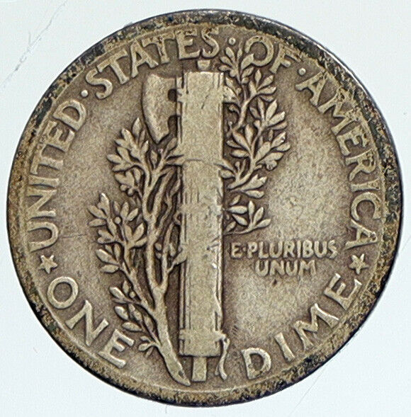 1926 P UNITED STATES Mercury Winged Liberty Head Dime Silver Coin Fasces i112378