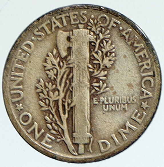 1930 P UNITED STATES Mercury Winged Liberty Head Dime Silver Coin Fasces i112377