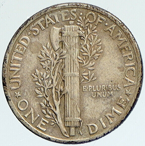 1944 P UNITED STATES Mercury Winged Liberty Head Dime Silver Coin Fasces i112371