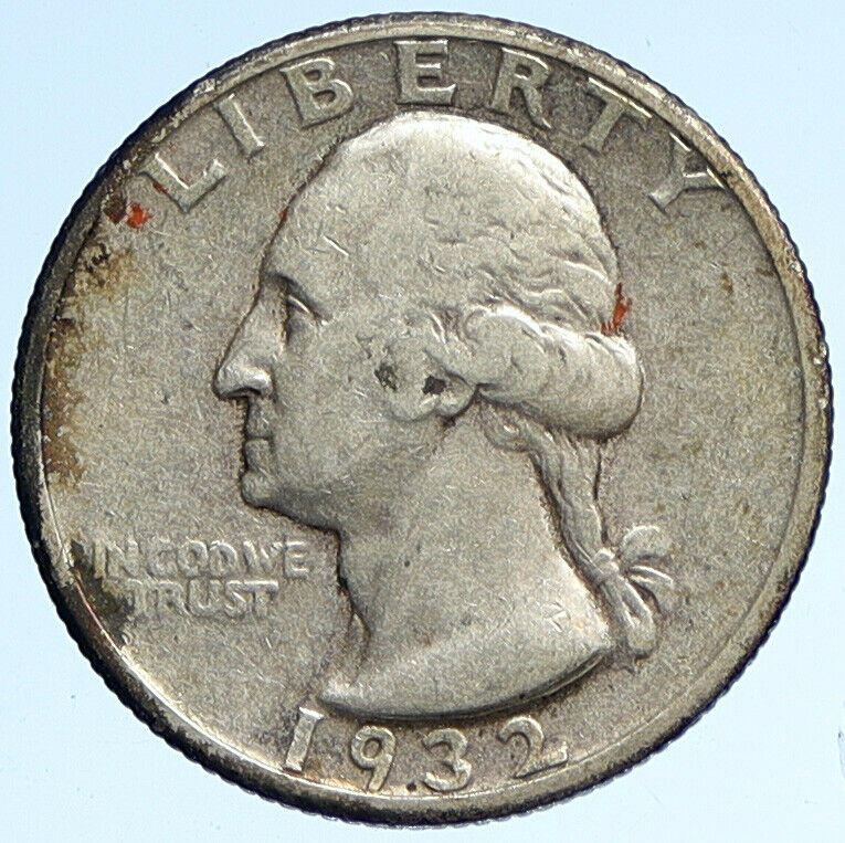 1932 P UNITED STATES USA President Washington OLD Silver Quarter US Coin i112503