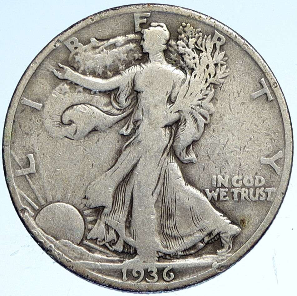 1936 D UNITED STATES US WALKING LIBERTY Silver Half Dollar Coin EAGLE i112500