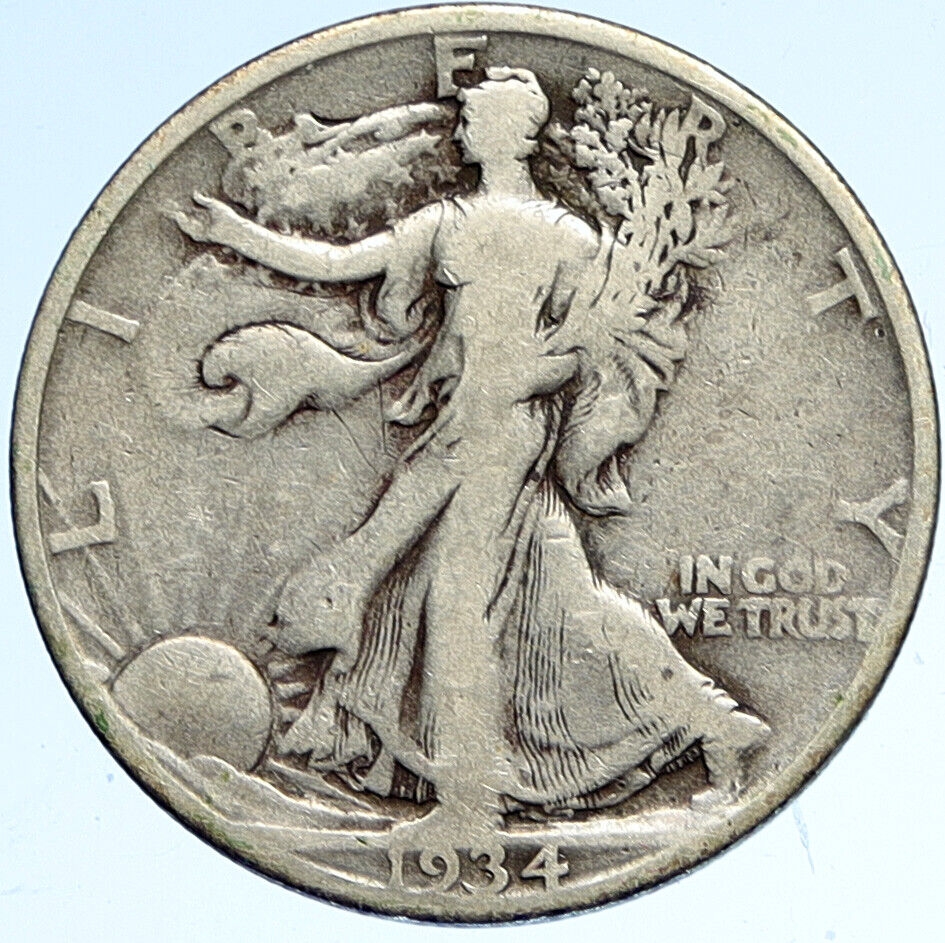 1934 D UNITED STATES US WALKING LIBERTY Silver Half Dollar Coin EAGLE i112495