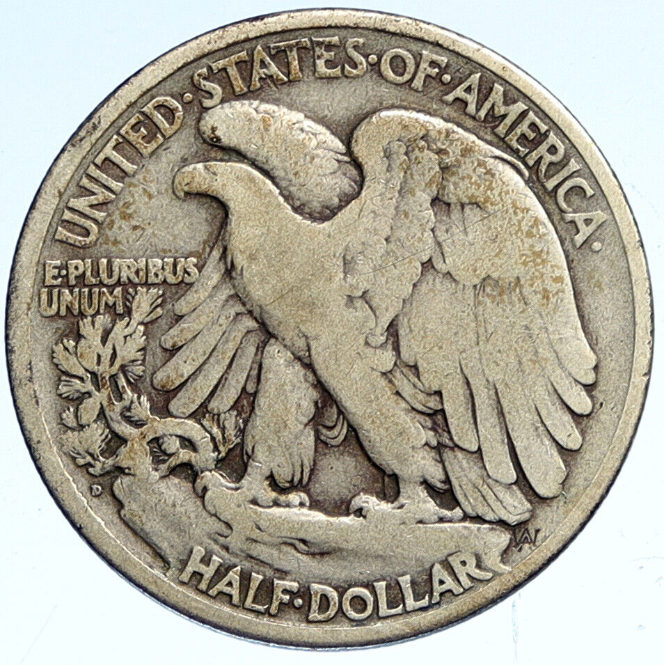 1934 D UNITED STATES US WALKING LIBERTY Silver Half Dollar Coin EAGLE i112495