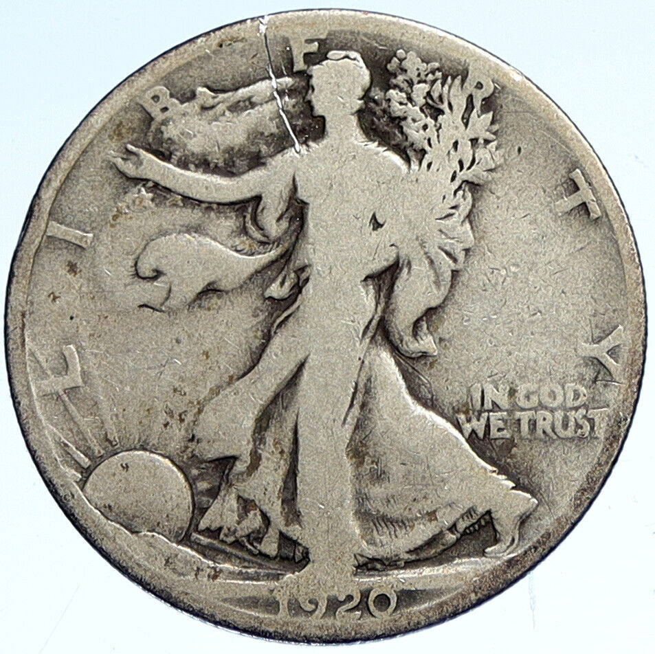 1920 D UNITED STATES US WALKING LIBERTY Silver Half Dollar Coin EAGLE i112491