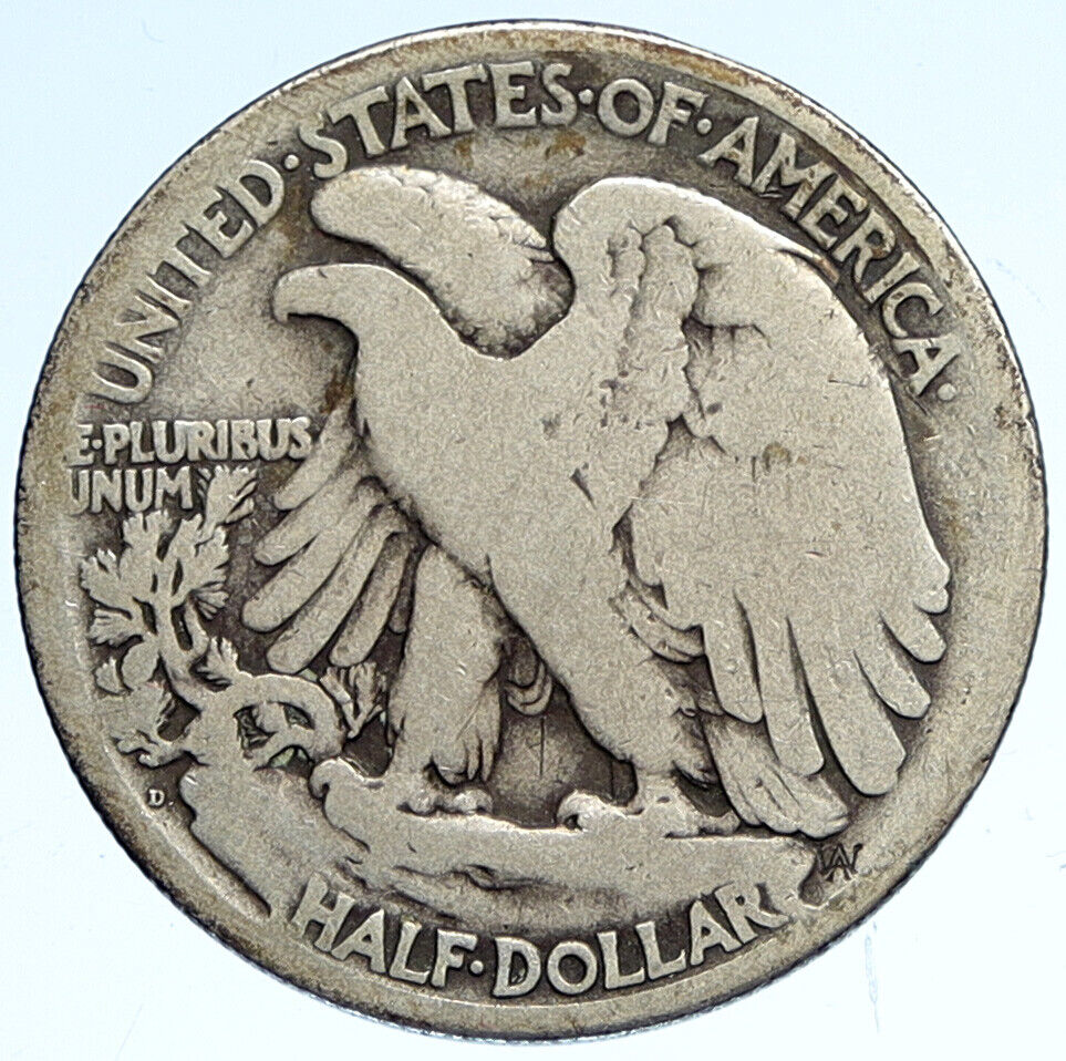 1920 D UNITED STATES US WALKING LIBERTY Silver Half Dollar Coin EAGLE i112491