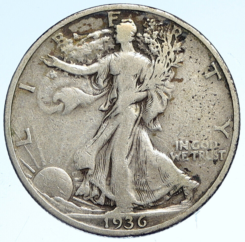 1936 S UNITED STATES US WALKING LIBERTY Silver Half Dollar Coin EAGLE i112501