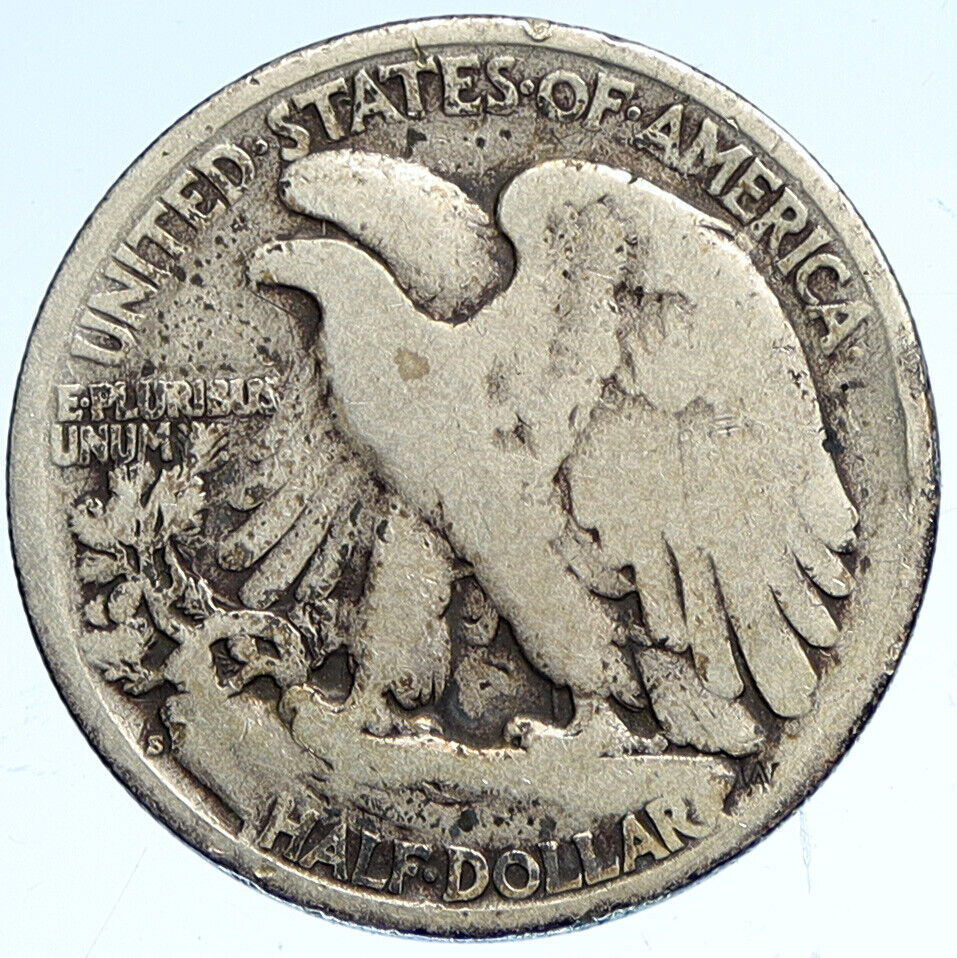 1927 S UNITED STATES US WALKING LIBERTY Silver Half Dollar Coin EAGLE i112494