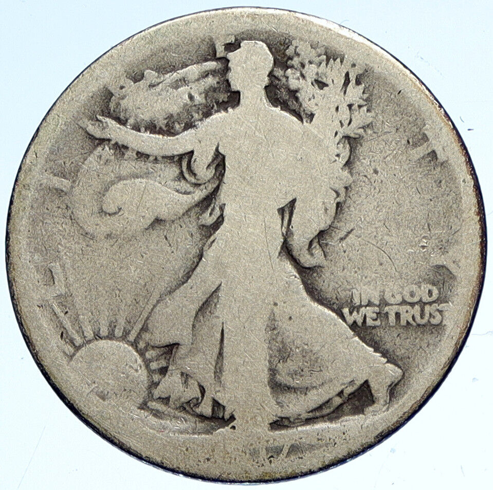 1917 P UNITED STATES US WALKING LIBERTY Silver Half Dollar Coin EAGLE i112486