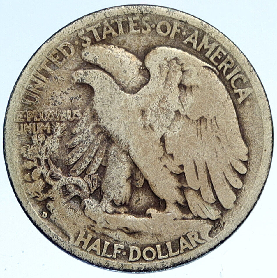 1935 D UNITED STATES US WALKING LIBERTY Silver Half Dollar Coin EAGLE i112497