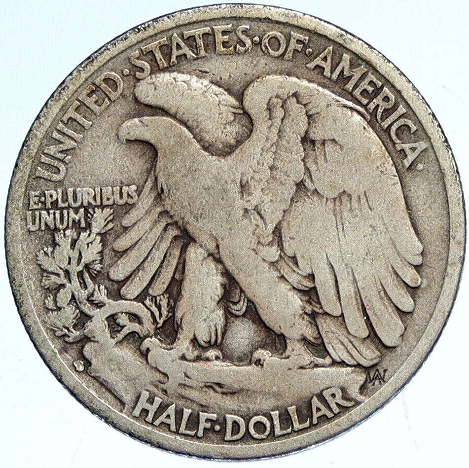 1937 D UNITED STATES US WALKING LIBERTY Silver Half Dollar Coin EAGLE i112502