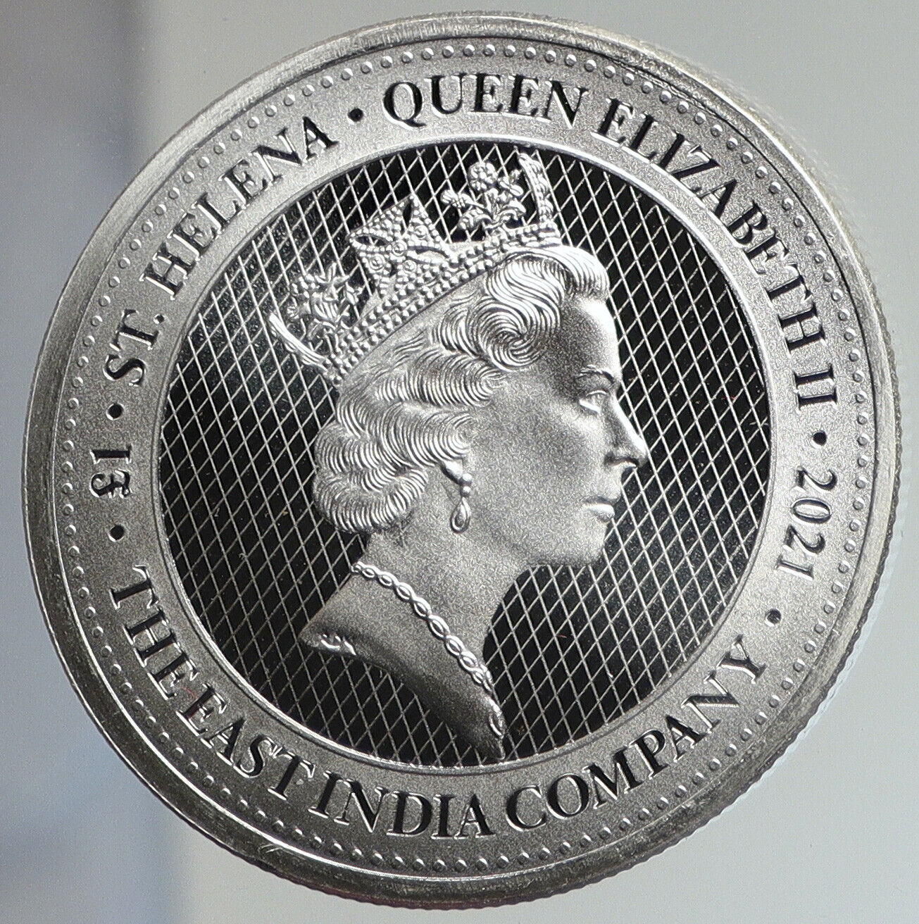 2021 SAINT HELENA UK ELIZABETH II Silver Pound Coin Napoleon Tomb Angel i112454