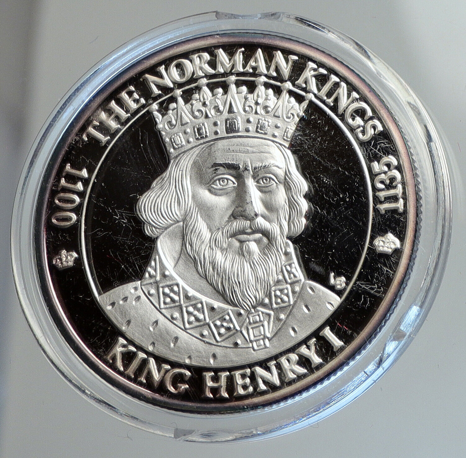 2002 TURKS & CAICOS KING HENRY I Norman Kings Proof Silver 20 Crown Coin i112411