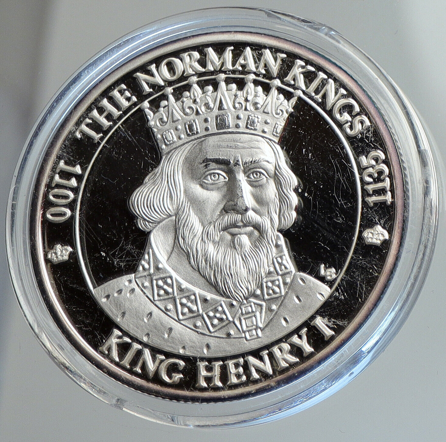 2002 TURKS & CAICOS KING HENRY I Norman Kings Proof Silver 20 Crown Coin i112397