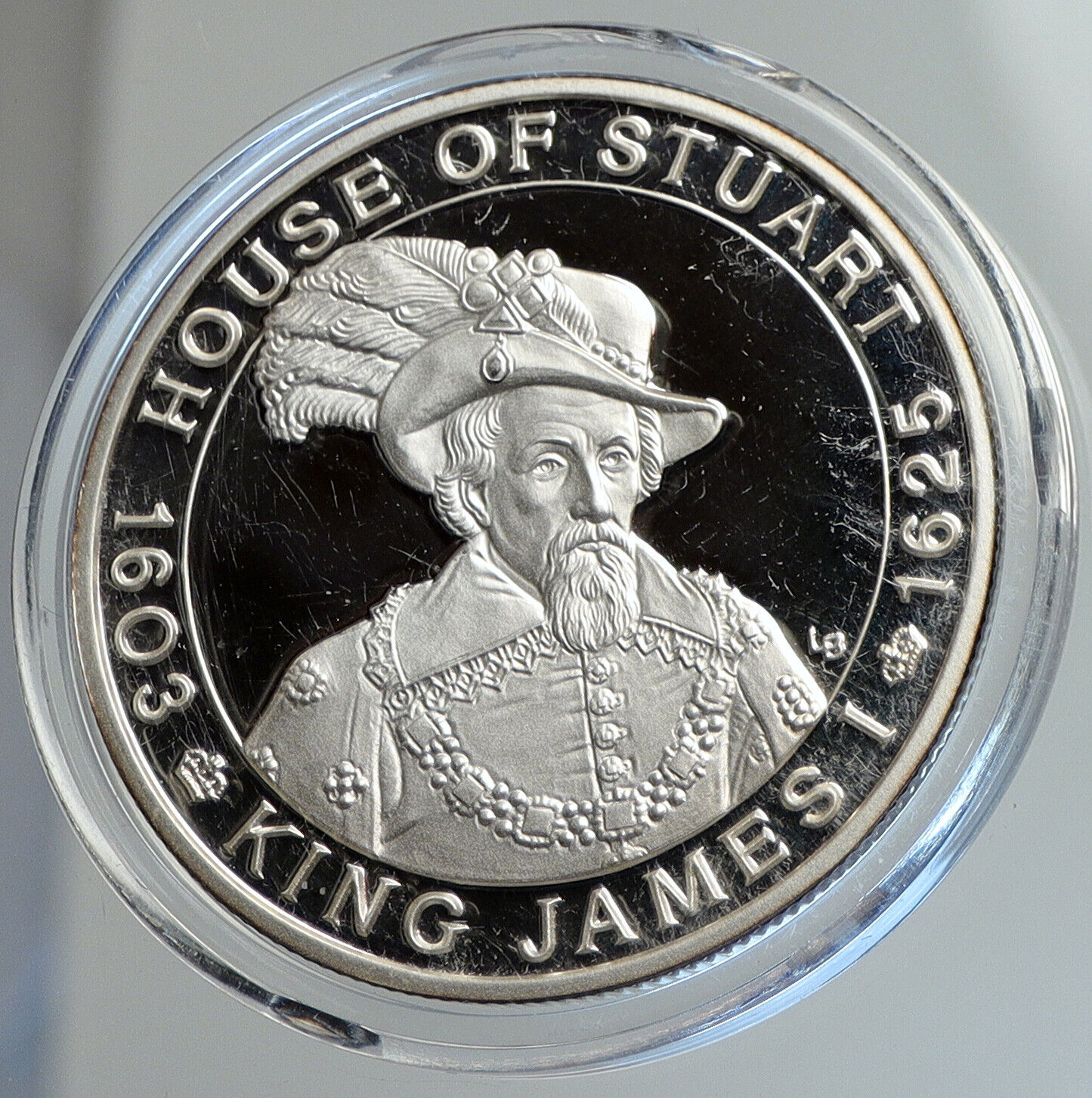 2001 TURKS & CAICOS KING JAMES I House Stuart Proof Silver 20 Crown Coin i112398